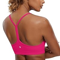 CRZ YOGA Butterluxe Womens Y Back Sports Bra - Padded Racerback Low Impact Spaghetti Thin Strap Workout Yoga Bra