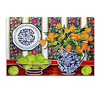 IDIDOS Mexican Kitchen Art Poster Tarawera Pottery Art Poster Oil Painting Wall Art Poster2 Canvas Poster Bedroom Decor Office Room Decor Gift Unframe-style 30x20inch(75x50cm)