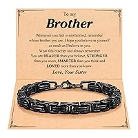 UNGENT THEM Byzantine Link Chain Stainless Steel Bracelet for Men, Birthday Christmas Valentines Day Gifts for Men, Teens, Son, Grandson, Brother, Boyfriend..