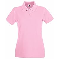 Fruit of the Loom Ladies Lady-Fit Premium Short Sleeve Polo Shirt (XL) (Light Pink)