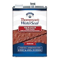 Thompson’s WaterSeal Solid Color Waterproofing Wood Stain and Sealer, Sedona Red, 1 Gallon
