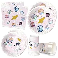 Outer Space Plates And Napkins Party Supplies For Girl, Space Party Decorations Tableware, Plate, Napkin, Cup, Galaxy Space Planet Astronauts Theme Birthday Baby Shower Decorations | Serve 24