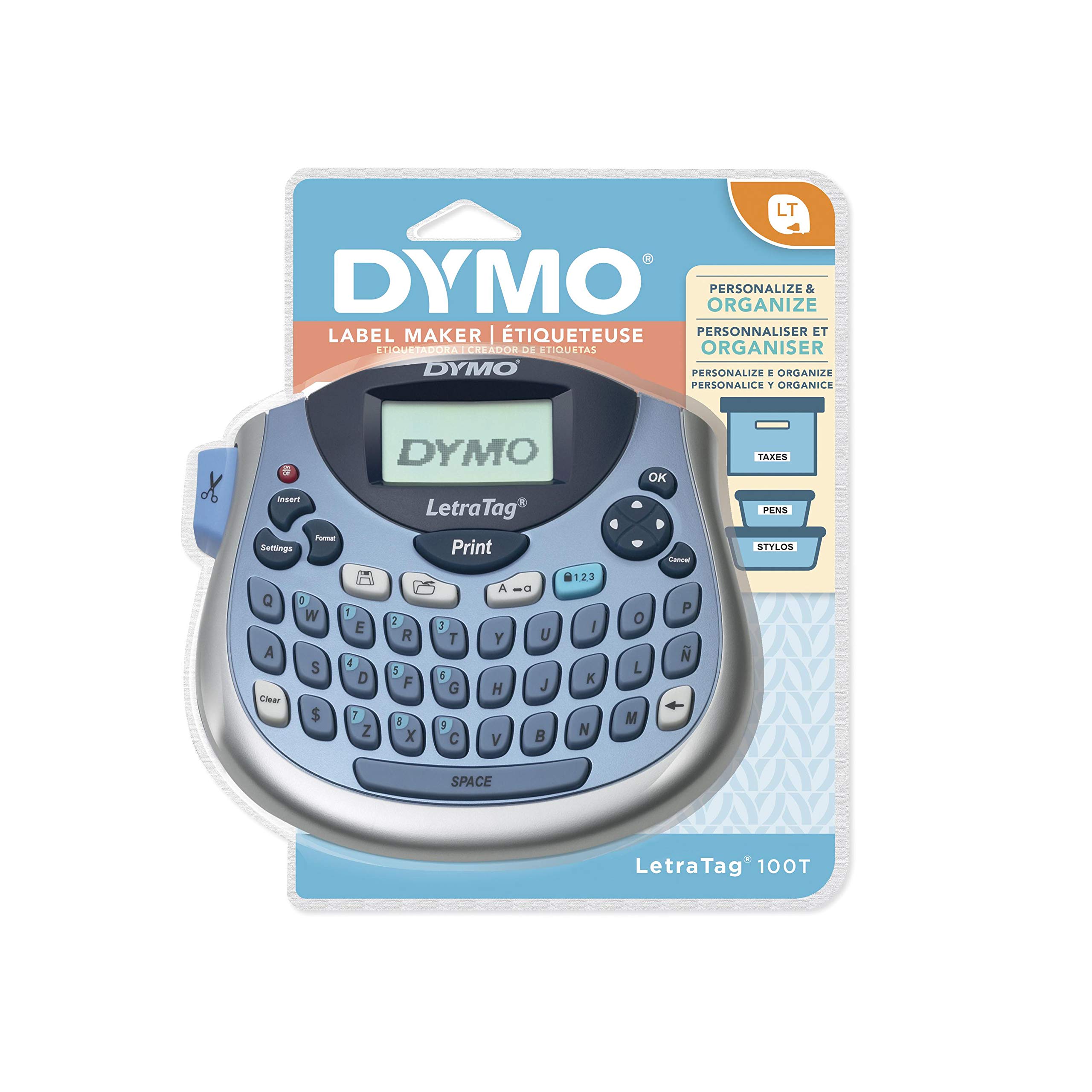 DYMO LetraTag LT-100T Plus Compact, Portable Label Maker with QWERTY Keyboard (1733013),Silver/Blue
