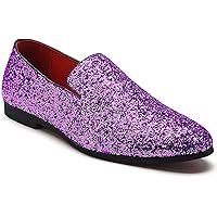 Mens Smoking Sparkling Slipper Metallic Sequins Textured Glitter Tuxedo Slip-on Prom Loafers Luxury Wedding Dress Shoes