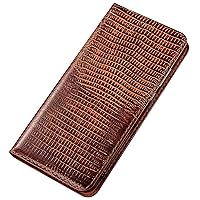 Leather Case for Samsung Galaxy S24ultra/S24plus/S24 Magnetic Flip Wallet Cover Lizard Texture Card Slots Stand Shockproof Shell (S24 Ultra,Brown)