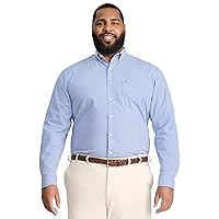 IZOD Men's Big and Tall Button Down Long Sleeve Stretch Performance Gingham Shirt