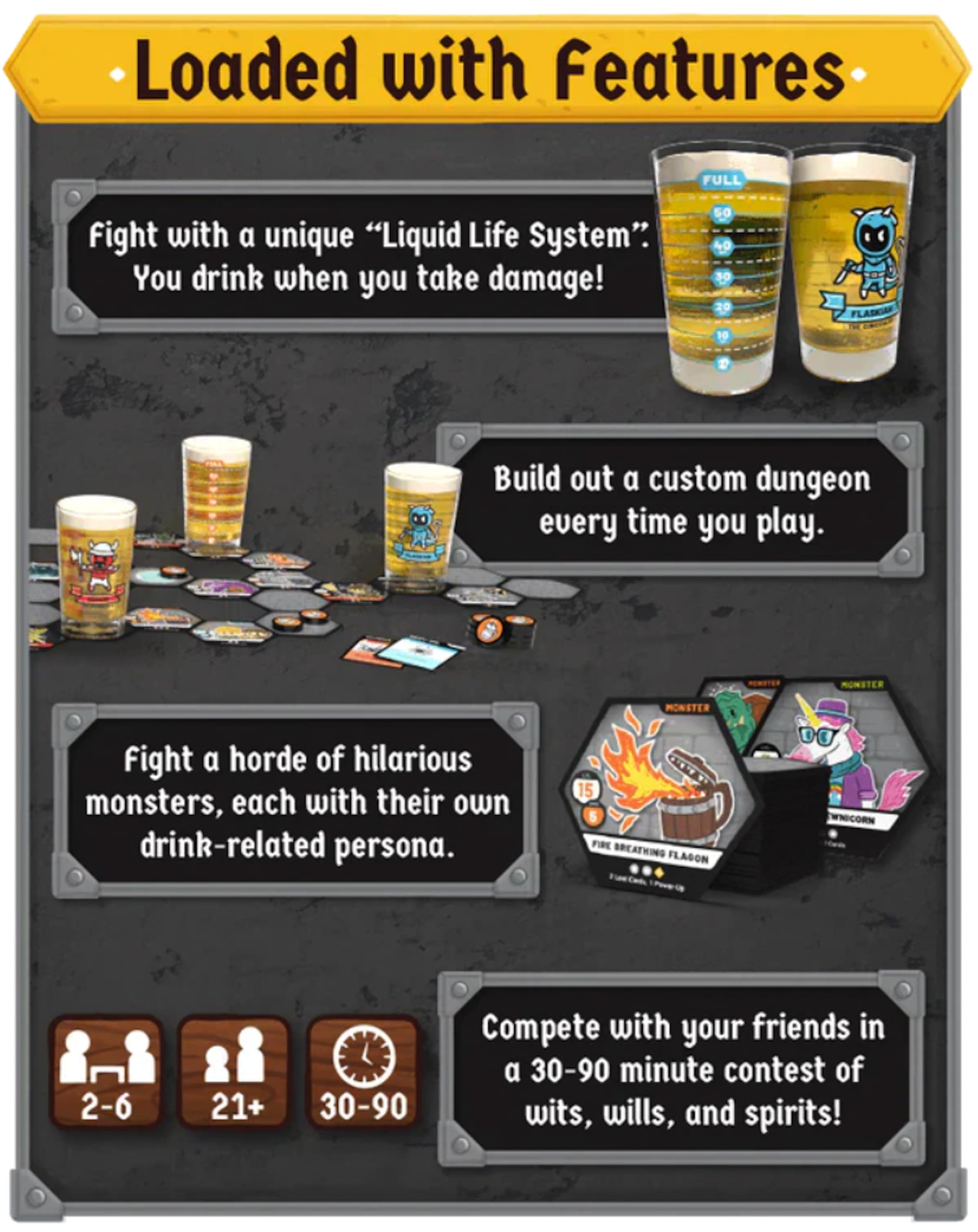 HEROES OF BARCADIA Party Pack Expansion: Add Two More Players to Your RPG Dungeon Exploration Drinking Games Night | New 1st Edition | A Party Games Board Games for Adults with DND Dice and Drinks!