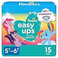 Pampers Easy Ups Girls & Boys Potty Training Pants - Size 5T-6T, 15 Count, My Little Pony Training Underwear