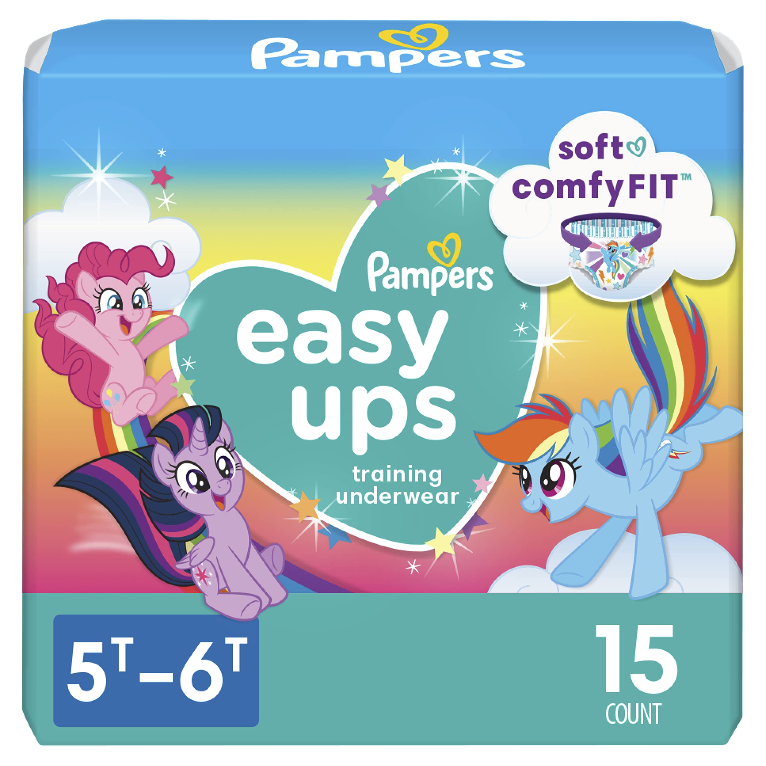 Pampers Easy Ups Training Underwear Girls 5T-6T 15 Count