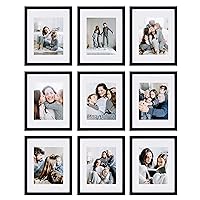 SHEFFIELD HOME 9 Piece Gallery Wall Frame Set, 11x14 in. matted to 8x10 in. (Matte Black)