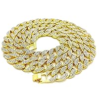 Mens Iced Out Hip Hop Gold Finish CZ 30