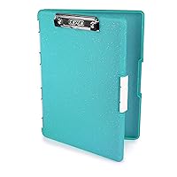 Dexas Slimcase 2 Storage Clipboard with Side Opening, 12.5 x 9.5 inches, Teal Glitter. Organize in Style for Home, School, Work or Trades! Ideal for Teachers, Nurses, Students, Homeschooling