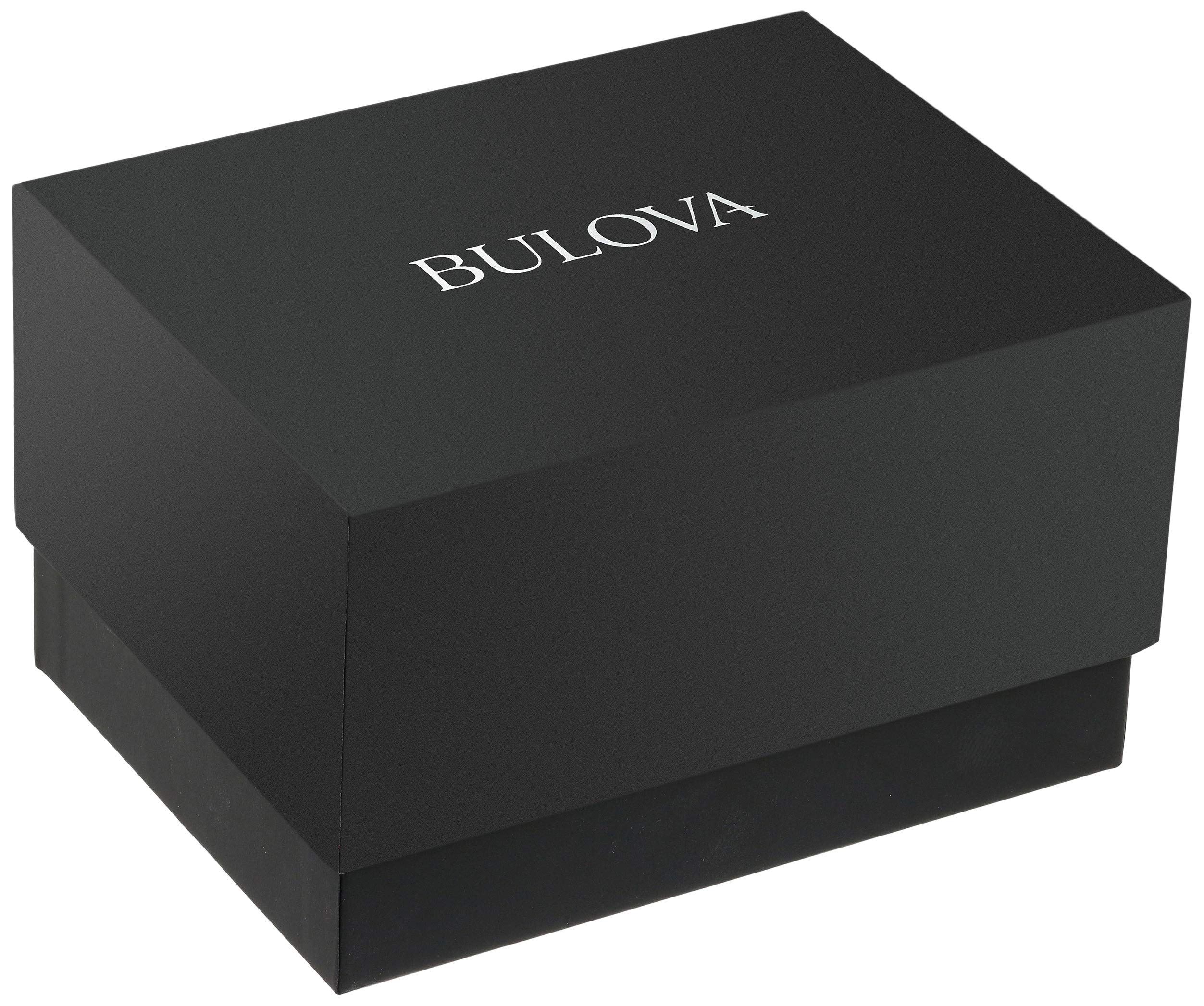 Bulova Men's Crystal Accented Gift Set with 3-Hand Date Quartz Watch and Dog Tag Box Chain Necklace