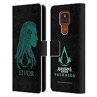 Head Case Designs Officially Licensed Assassin's Creed Eivor's Female Version Valhalla Compositions and Patterns Leather Book Wallet Case Cover Compatible with Motorola Moto E7 Plus
