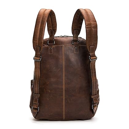 FRYE Men's Logan Antique Pull Up Backpack, Dark Brown, One Size