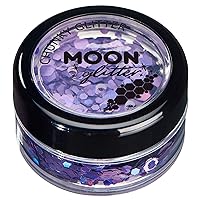 Holographic Chunky Glitter 100% Cosmetic Glitter for Face, Body, Nails, Hair and Lips - 0.10oz - Purple