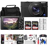 Sony Cyber-Shot DSC-RX100 VII Digital Camera (DSC-RX100M7) + 2 x 64GB Memory Card + Case + 3 x NP-BX1 Battery + Card Reader + LED Light + Corel Photo Software + HDMI Cable + Charger + More (Renewed)