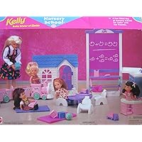 Barbie KELLY Nursery School Playset w Blackboard, Sink Unit, Train & MORE! (1996 Arcotoys, Mattel)