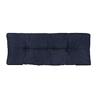 Klear Vu The Gripper Omega Non-Slip Tufted Bench Cushion for Indoor Furniture, Entryway Storage, Bay Window, Corner Nook or Piano Seat, 35 Inches, 03 Indigo