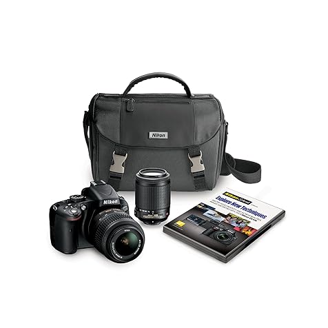 Nikon D5100 16.2 MP CMOS Digital SLR Camera Bundle with 18-55mm and 55-200mm VR AF-S Lenses