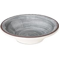 Carlisle FoodService Products Mingle Reusable Plastic Bowl Fruit Bowl with Pottery Style for Home and Restaurant, Melamine, 4.5 Ounces, Smoke, (Pack of 48)