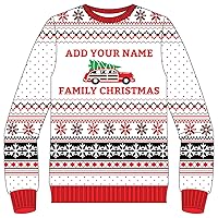 Ugly Christmas Sweater Add Your Family Name