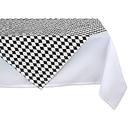 DII Halloween Tabletop, Harlequin Collection, Table Topper, 40x40, Black and Cream