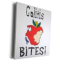 3dRose Funny Awareness Support Cause Colitis Mean Apple - Museum Grade Canvas Wrap (cw_120503_1)