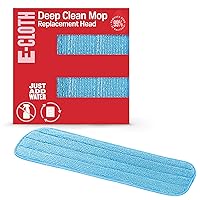E-Cloth Deep Clean Mop Head, Microfiber Mop Head Replacement for Floor Cleaning, Great for Hardwood, Laminate, Tile and Stone Flooring, Washable and Reusable, 100 Wash Guarantee, 1 Pack
