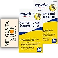 Equate Hemorrhoidal Suppositories 24 Ct (Pack of 02) 48 Total + Me Gustas Sticker