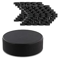 Hockey Pucks Bulk Set - 100pk 3x1in Rubber 6oz Black Hockey Biscuits for Practice and Training
