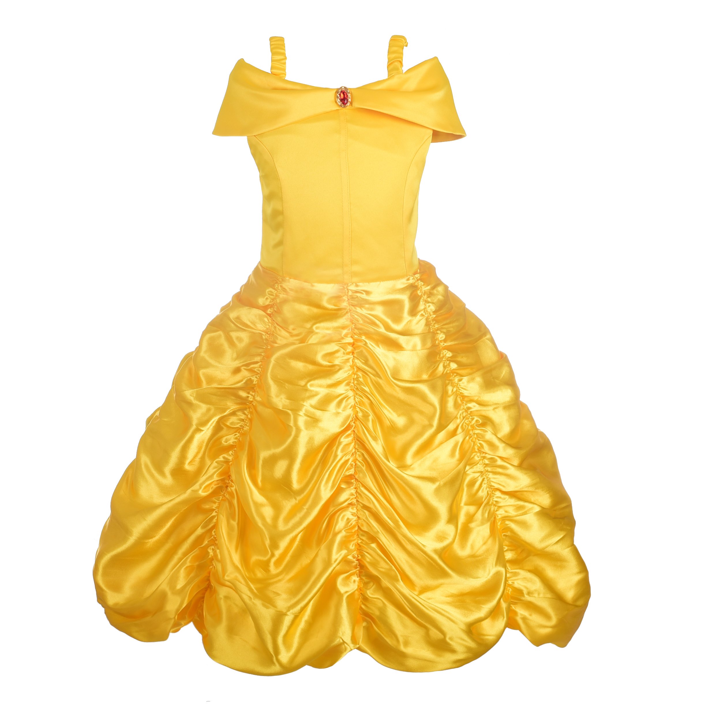 Dressy Daisy Girls' Princess Yellow Gold Ball Gown Birthday Party Fancy Dress Up Halloween Costume Size 18M-12