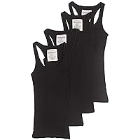 4 Pack Zenana Women's Ribbed Tank Top Large Black, Black, Black, Black