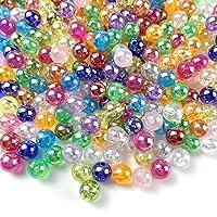 400 PCS 8mm Acrylic Round Beads Ab Color Beads Clear Satin Plastic Bead Assortments Colorful Loose Beads Spacer for DIY Necklace Bracelet Jewelry Craft Making (8mm, Multicolor)…