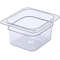 Carlisle FoodService Products Plastic Food Pan 1/6 Size 4 Inches Deep Clear