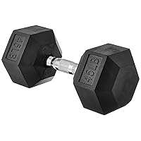 Amazon Basics Rubber Encased Exercise & Fitness Hex Dumbbell, Single, Hand Weight For Strength Training
