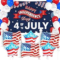 Big, 4th of July Balloons | Fourth of July Balloons for Independence Day | Patriotic Balloons for Veterans Memorial Day | 4th of July Party Decorations | XtraLarge, Happy Independence Day Banner