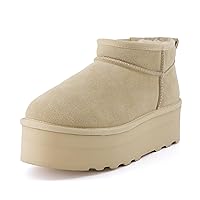 CUSHIONAIRE Women's Hippy Genuine Suede pull on platform boot +Memory Foam