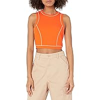 The Drop Women's Brielle Contrast Stitched Cropped Tank