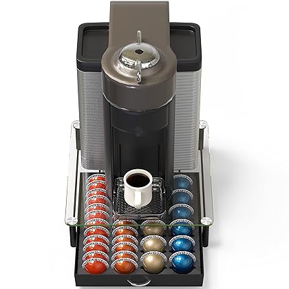 DecoBros Crystal Tempered Glass Nespresso Vertuoline Storage Drawer Holder for Capsules