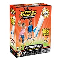 Stomp Rocket Jr Glow Rocket Launcher for Kids, 7 Rockets - Glow in The Dark Fun Backyard & Outdoor Kids Toys Gifts for Boys & Girls -Toy Soft Foam Blaster Set - Multi-Player Adjustable Launcher Stand