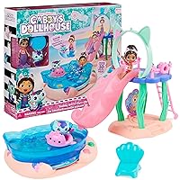 Gabby's Dollhouse, Purr-ific Pool Playset with Gabby and Mercat Figures, Colour-Changing Mermaid Tails and Pool Accessories Kids’ Toys for Ages 3 and Up