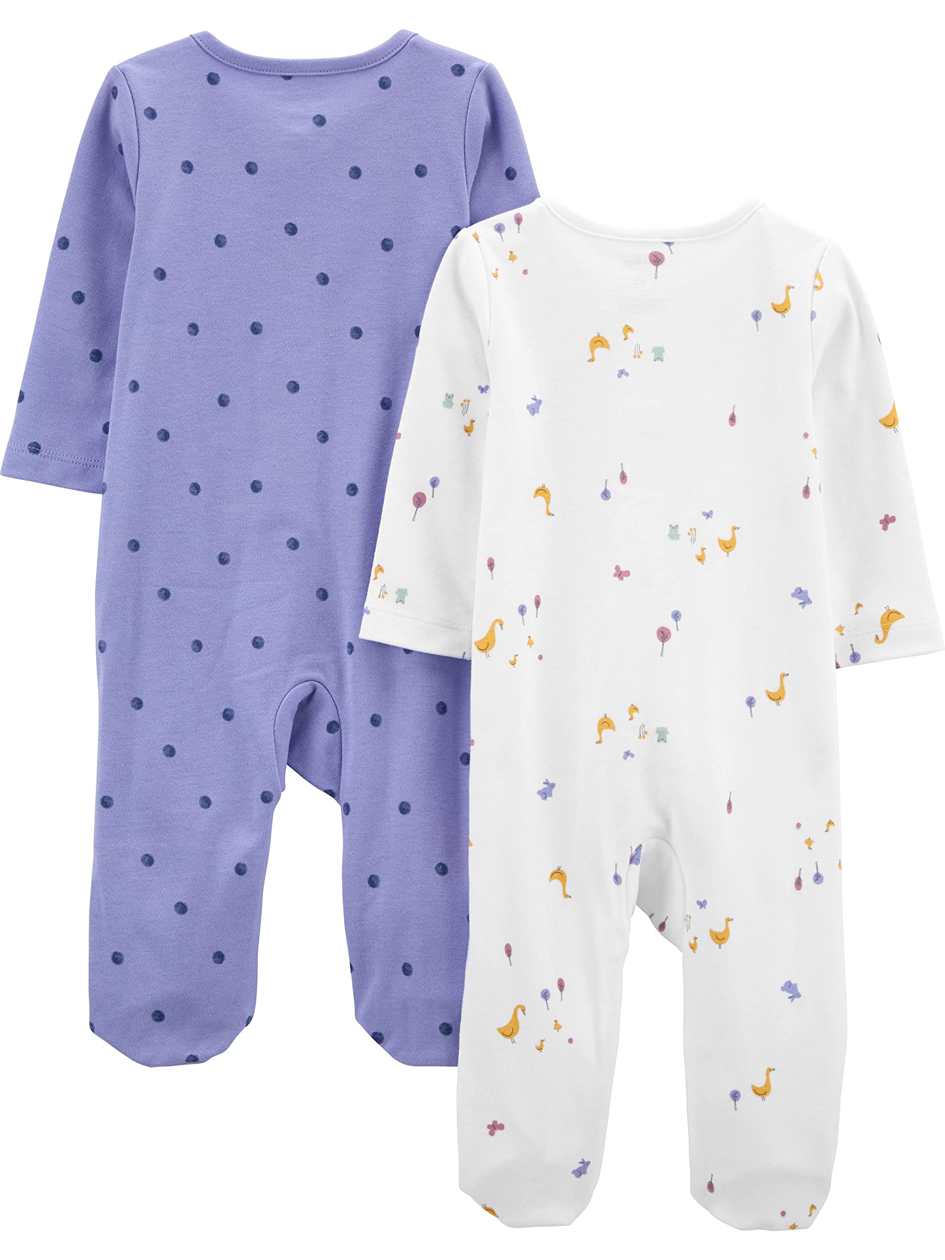 Simple Joys by Carter's Baby Girls' Fleece Footed Sleep and Play, Pack of 2