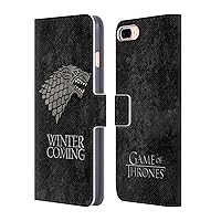 Head Case Designs Officially Licensed HBO Game of Thrones Stark Dark Distressed Look Sigils Leather Book Wallet Case Cover Compatible with Apple iPhone 7 Plus/iPhone 8 Plus