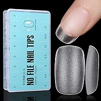 Short Oval Nail Tips - 450Pcs Double-sided Matte Gel Nail Tips, 15 Sizes Soft Full Cover Gel Nail Tips, False Gel Nail Tips for Nail Extensions