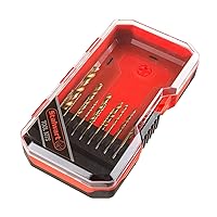 Drill Bit Set, Titanium Finish and High-Speed Steel BuildÂ– Straight Shank Twist Bits for Power Drill- 15 Piece Kit with Storage Case by Stalwart