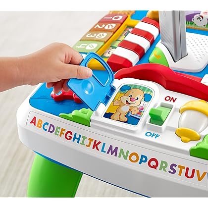 Fisher-Price Laugh & Learn Baby to Toddler Toy, Around the Town Learning Table with Music Lights & Activities for Ages 6+ Months