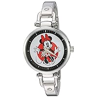 Disney Minnie Mouse Women's Silver Alloy Bridle Watch,Silver Alloy Bracelet,W002808