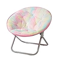 Heritage Kids Sorbet Dreams Rainbow Fur Teen Saucer Chair, Foldable, Multi