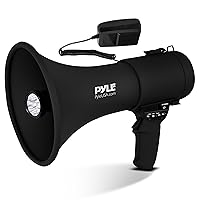 Pyle 50W Portable Megaphone Bullhorn Speaker with Microphone, Alarm Siren & Adjustable Volume - Indoor/Outdoor Use